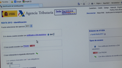 Declaración da renda a través de Internet
