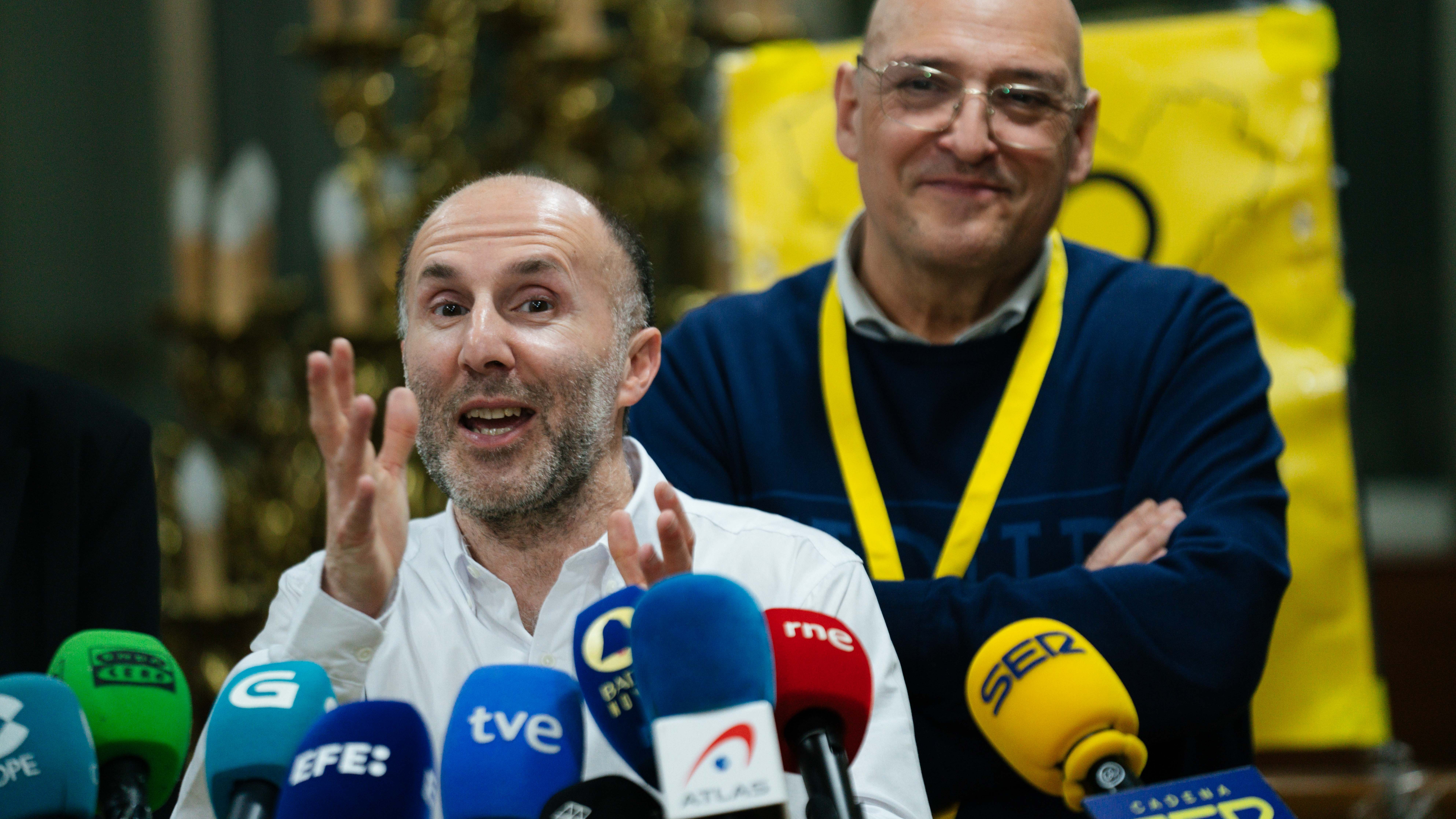 Gonzálo Pérez Jácome, na súa comparecencia tras o escrutinio (EFE/Alejandro Camba)