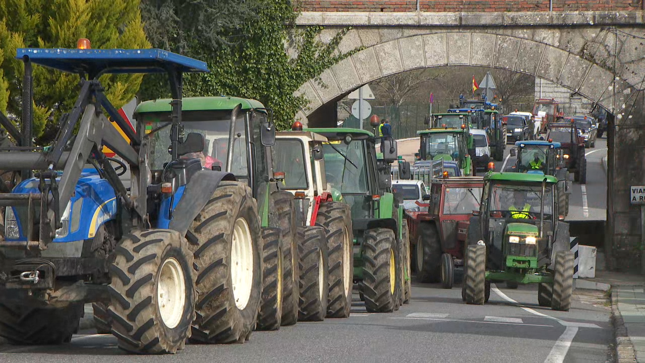 Corte de tráfico na Gudiña, este mediodía