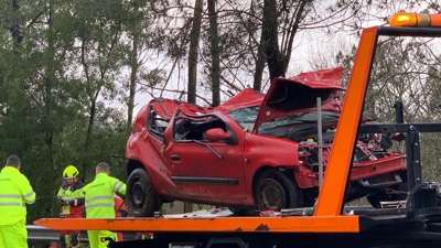 O coche que conducía a vítima