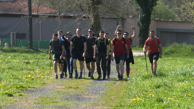 O grupo de 60 militares comezou a súa peregrinación en Sarria