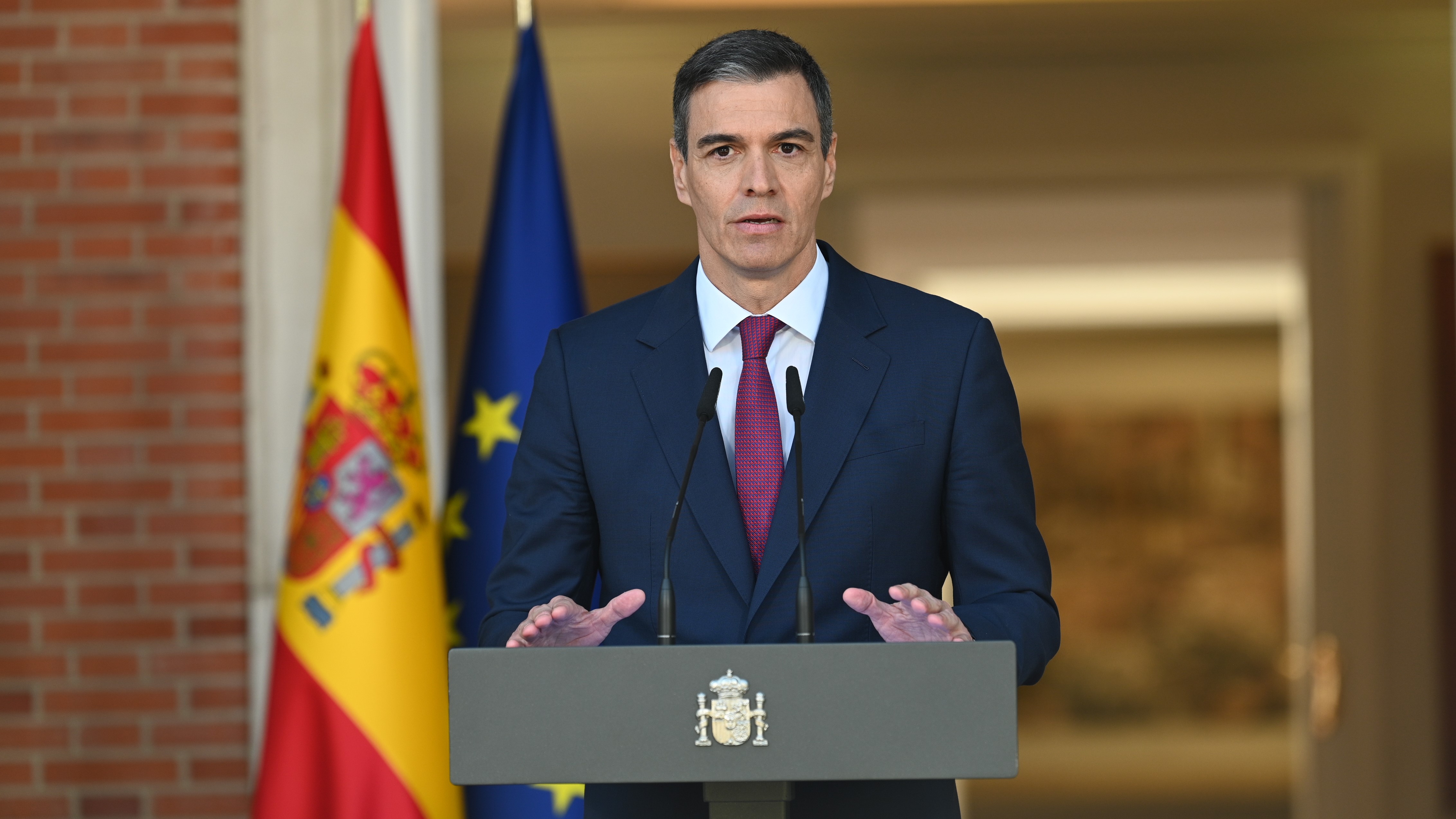 Comparecencia de Pedro Sánchez na Moncloa (EFE/Moncloa/Borja Puig de la Bellacasa)