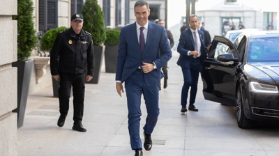 Pedro Sánchez este mércores á súa chegada ao Congreso (Europa Pres/Eduardo Parra)