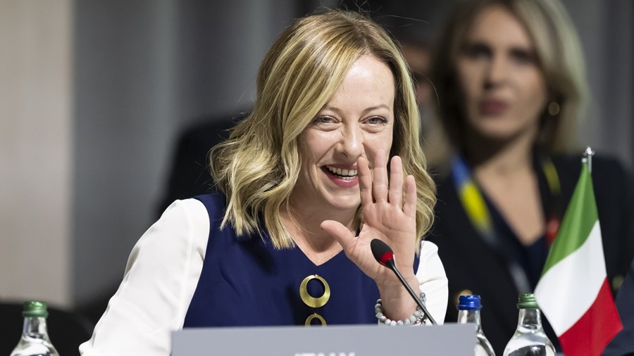 A primeira ministra de Italia Giorgia Meloni, na Conferencia para a paz en Ucraína celebrada en Suíza (EFE/EPA/Alessandro della Valle)