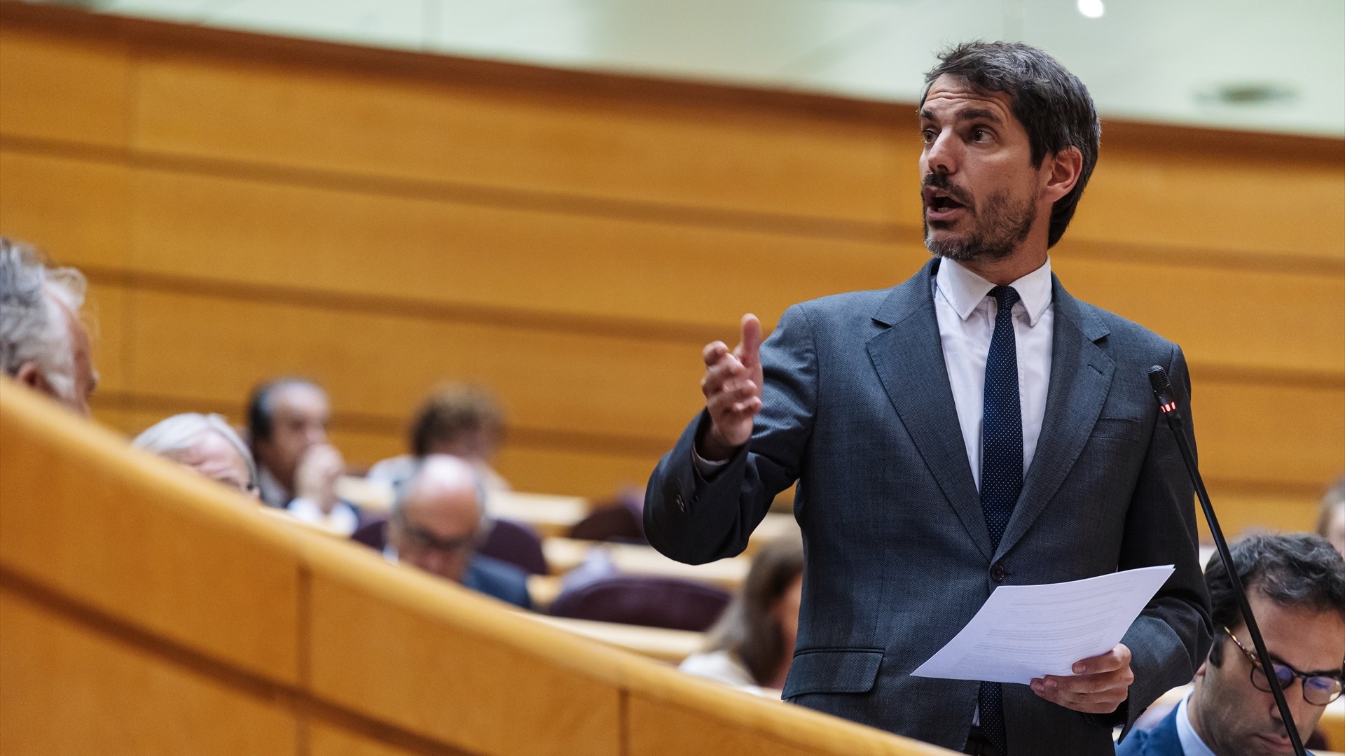 O ministro de Cultura, Ernest Urtasun, durante a sesión de control ao Goberno no Senado o pasado 18 de xuño (Carlos Luján / Europa Press)