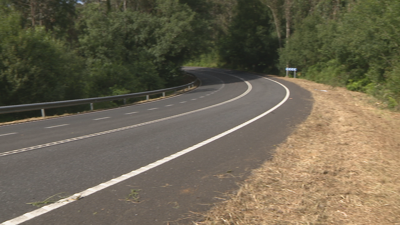 Zona da estrada AC-862 onde se rexistrou o accidente en Cerdido