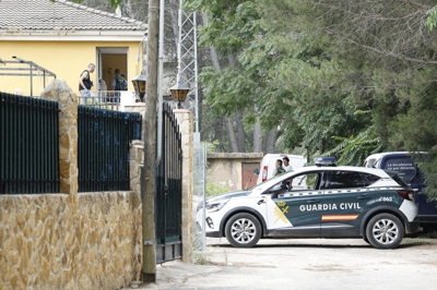 Dispositivo policial no lugar do crime machista de Buñol, Valencia