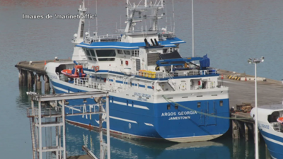 Imaxe do barco que se afundiu nas Malvinas