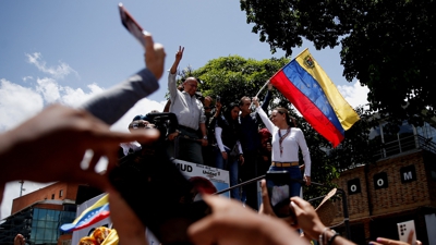 A opositora María Corina Machado nas rúas de Caracas. REUTERS/Leonardo Fdez. Viloria