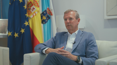 Alfonso Rueda durante a entrevista con Europa Press