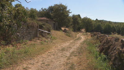 Camiño en Paderne de Allariz onde chocou o tractor contra o coche