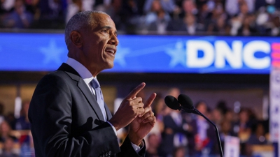 Barack Obama durante o seu discurso na convención demócrata (Reuters/Alyssa Pointer)