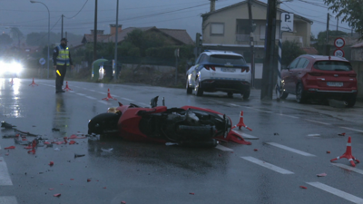 A moto no lugar do accidente