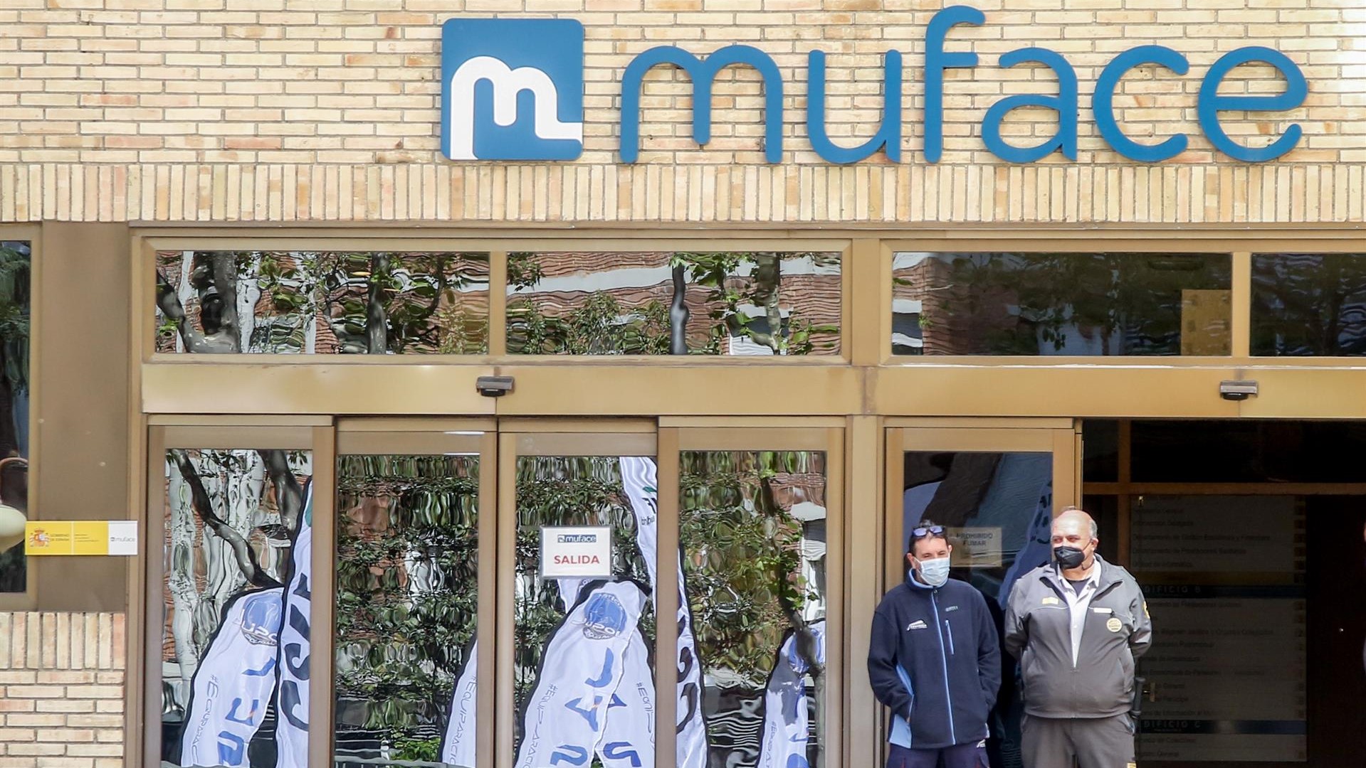 Edificio de Muface durante unha protesta de funcionarios en Madrid (Ricardo Rubio)/ EuropaPress/Arquivo