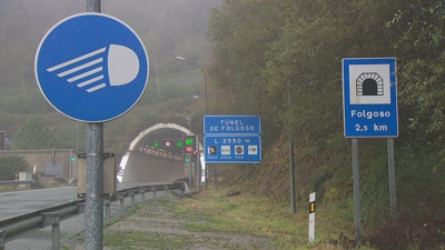 Túnel do Folgoso na A-52 entre Vigo e Ourense