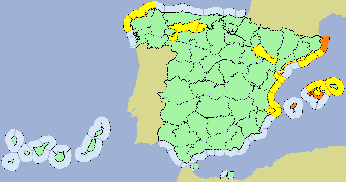 Mapa de previsión de AEMET para os próximos días