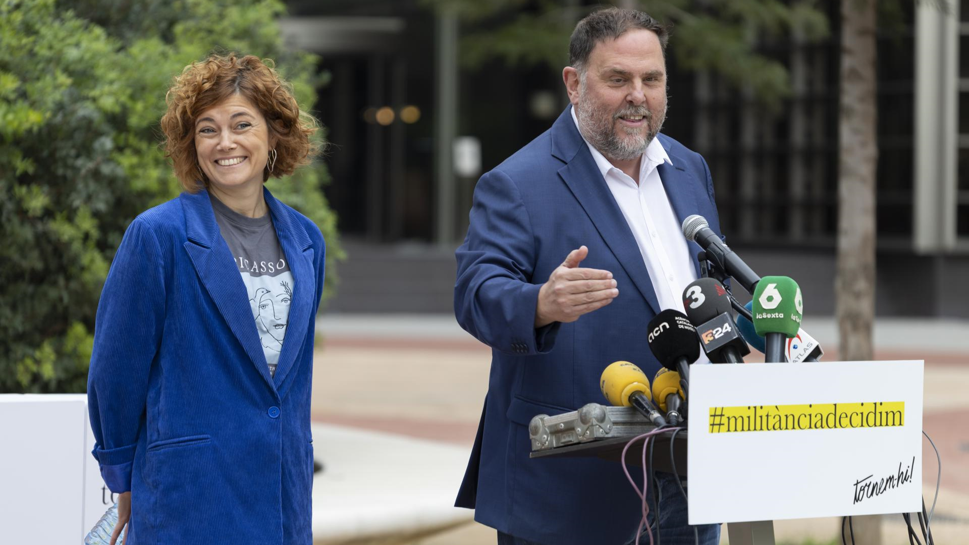 Oriol Junqueras e Elisenda Alemany, candidatos por Militància Decidim. EFE / Marta Pérez