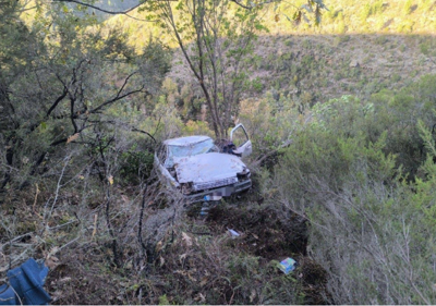 O vehículo accidentado que conducía o septuaxenario en Quiroga