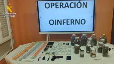 Material de que se incautou a Garda Civil no marco da operación Oinferno (Fonte: Garda Civil)