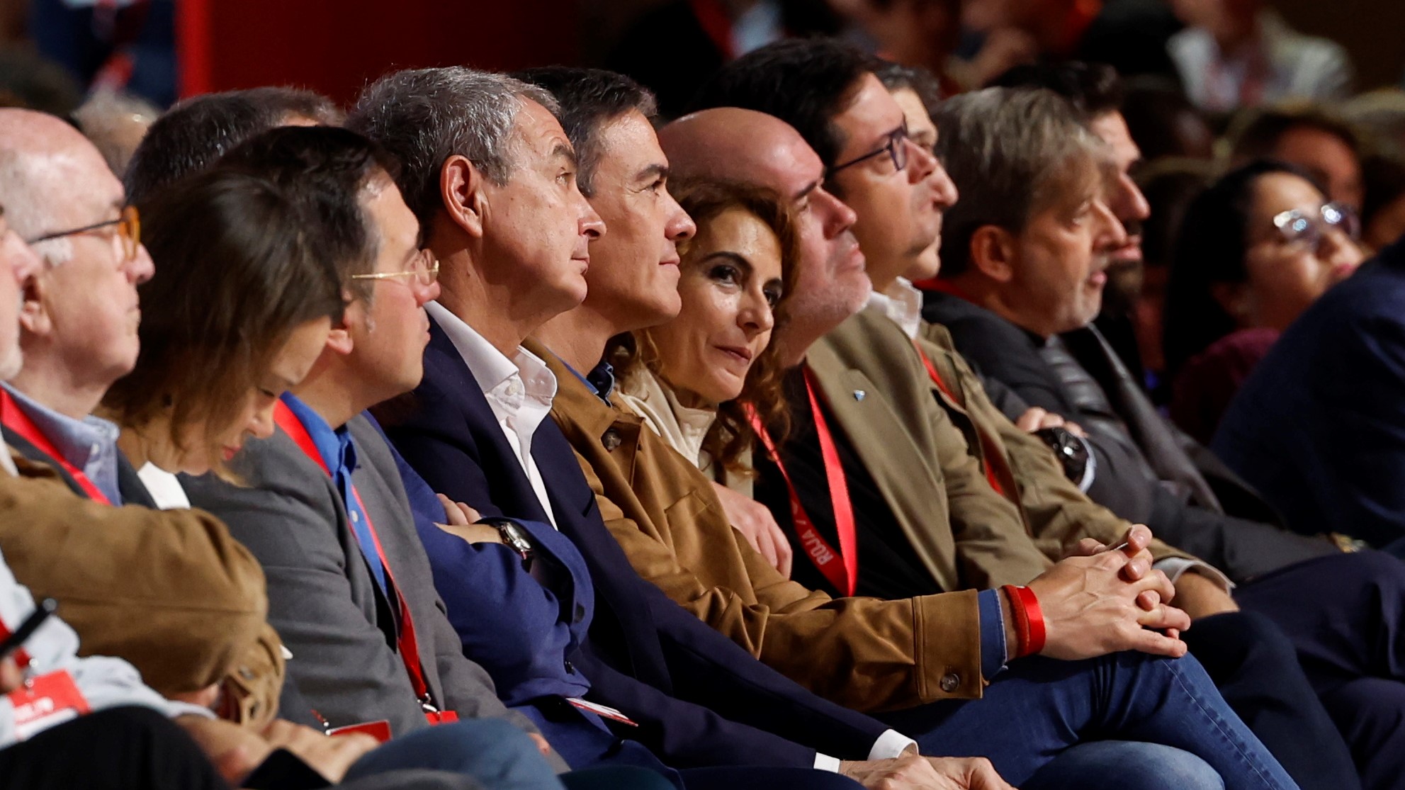 Sánchez con José Luis Rodríguez Zapatero e María Jesús Montero. EFE/Julio Muñoz