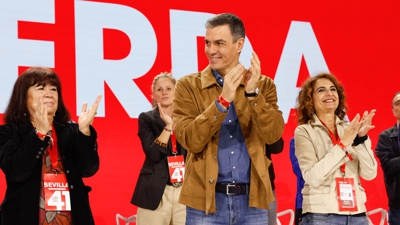 Pedro Sánchez ao comezo do congreso este sábado. EFE/Julio Muñoz