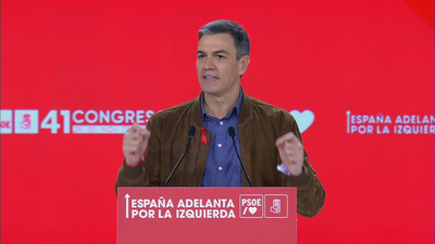 Pedro Sánchez na clausura do Congreso do PSOE en Sevilla, este domingo