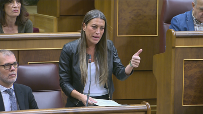 A portavoz de Junts no Congreso Miriam Nogueras, durante a sesión de control ao Goberno