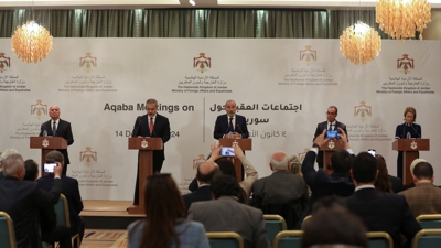 Conferencia de prensa tras a xuntanza en Aqaba. REUTERS/Alaa Al Sukhni