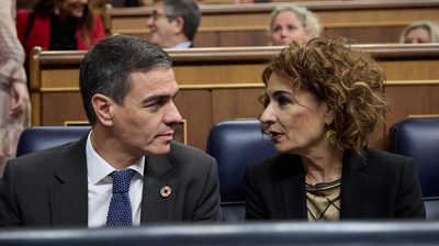 O presidente do Goberno Pedro Sánchez e a vicepresidenta e ministra de Facenda María Jesús Montero. Europa Press / Jesús Hellín