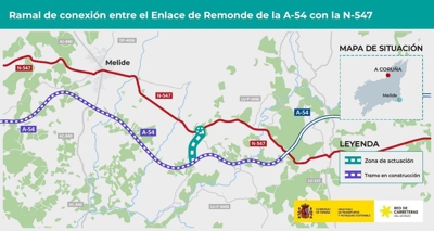 Mapa do proxecto do futuro ramal (Ministerio de Transportes e Mobilidade Sostible)