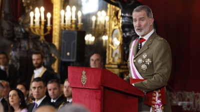 O rei, durante o discurso que pronunciou co gallo da Pascua Militar (EFE/ Ballesteros)