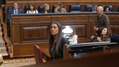 En primeiro termo, a voceira de Junts no Congreso dos Deputados, Miriam Nogueras (Arquivo Europa Press).