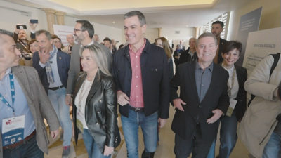 Pedro sánchez e García Page, á súa chegada ao congreso dos socialistas de Castela-A Mancha